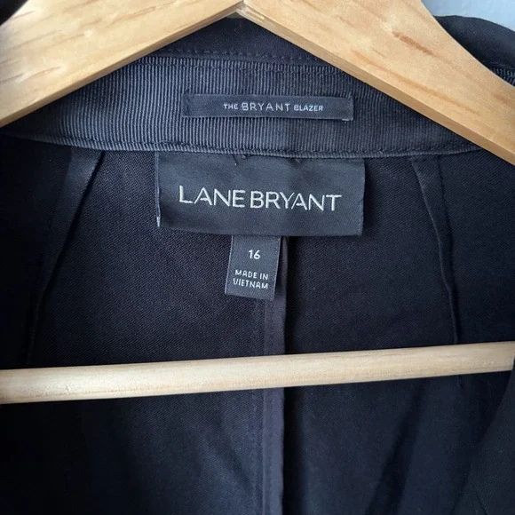 Lane Bryant black the Bryant Blazer one button with stretch Womens size 16 Black - Picture 2 of 8